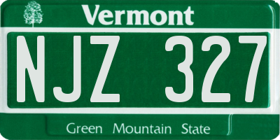 VT license plate NJZ327