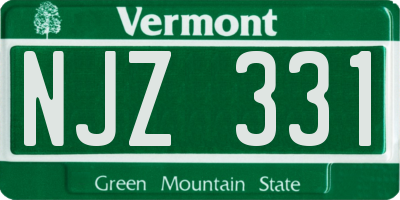 VT license plate NJZ331