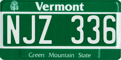 VT license plate NJZ336
