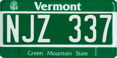 VT license plate NJZ337