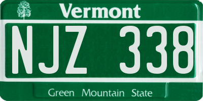 VT license plate NJZ338