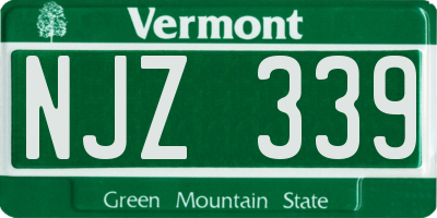 VT license plate NJZ339