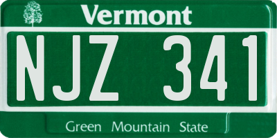 VT license plate NJZ341