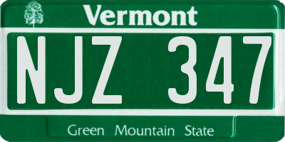 VT license plate NJZ347