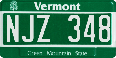 VT license plate NJZ348