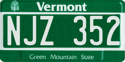 VT license plate NJZ352