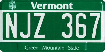 VT license plate NJZ367