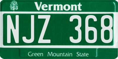 VT license plate NJZ368