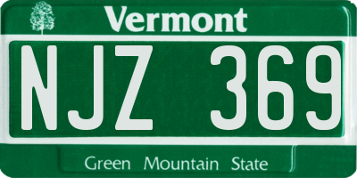 VT license plate NJZ369
