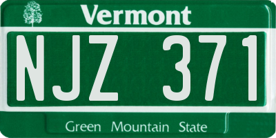 VT license plate NJZ371
