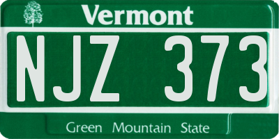 VT license plate NJZ373