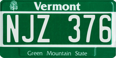 VT license plate NJZ376