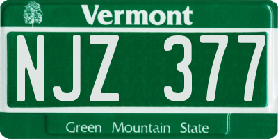 VT license plate NJZ377