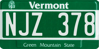 VT license plate NJZ378