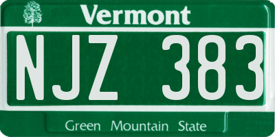 VT license plate NJZ383