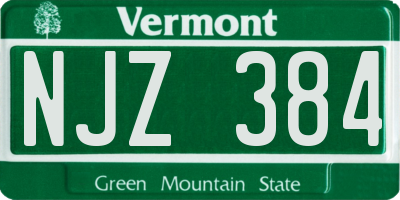 VT license plate NJZ384