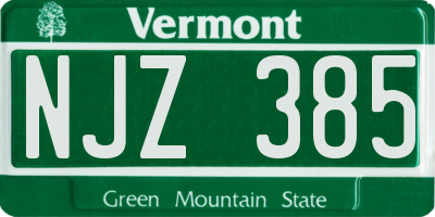 VT license plate NJZ385