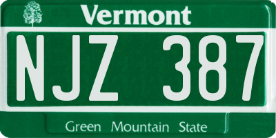 VT license plate NJZ387