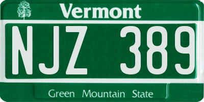 VT license plate NJZ389