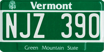 VT license plate NJZ390