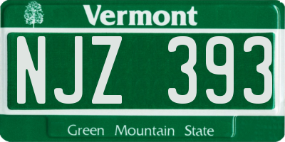VT license plate NJZ393