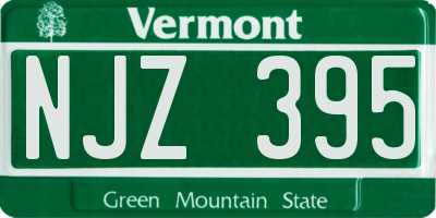 VT license plate NJZ395