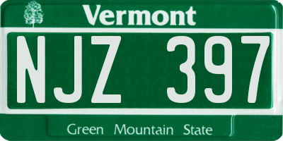 VT license plate NJZ397