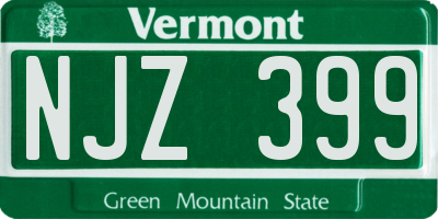 VT license plate NJZ399