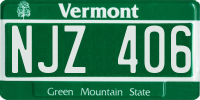 VT license plate NJZ406