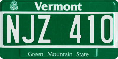 VT license plate NJZ410