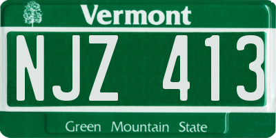 VT license plate NJZ413