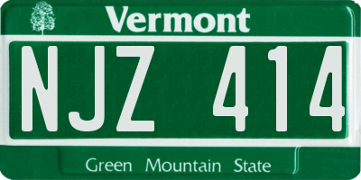 VT license plate NJZ414