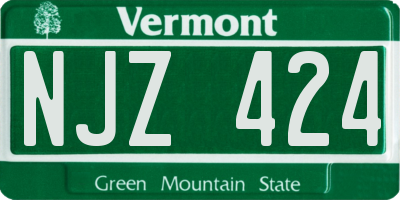 VT license plate NJZ424