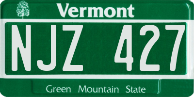 VT license plate NJZ427