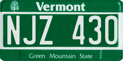 VT license plate NJZ430