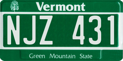VT license plate NJZ431
