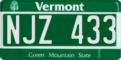 VT license plate NJZ433