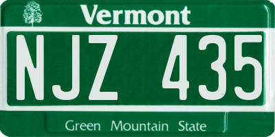VT license plate NJZ435