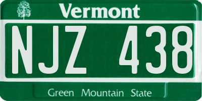 VT license plate NJZ438