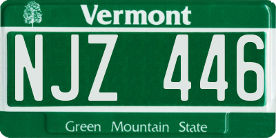 VT license plate NJZ446