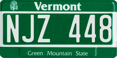VT license plate NJZ448