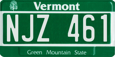 VT license plate NJZ461