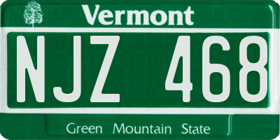 VT license plate NJZ468