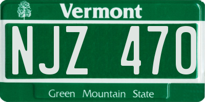 VT license plate NJZ470