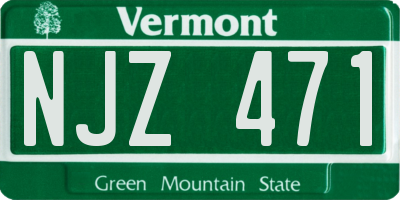 VT license plate NJZ471