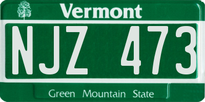 VT license plate NJZ473