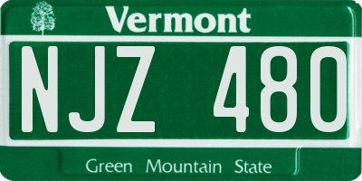 VT license plate NJZ480