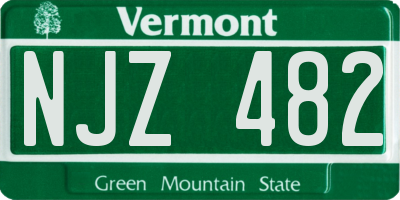 VT license plate NJZ482