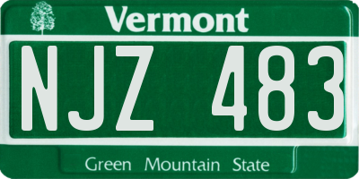 VT license plate NJZ483