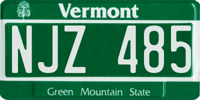 VT license plate NJZ485